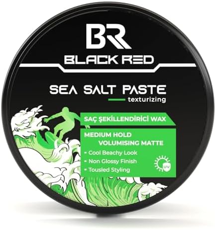 BLACK & RED Wax Saç Şekillendirici Wax Sea Salt Paste Deniz Tuzlu Mat Doğal Görünüm Orta Sertlik - 120 ml