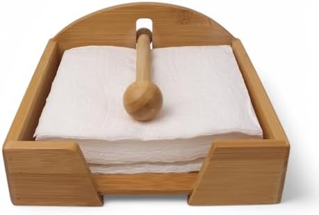 Alternative view of Bambu Lüks Peçetelik Kare, Rüzgar Koruma Aparatlı Doğal Bambu Peçetelik – Şık ve Dayanıklı Tasarım (18cm x 18cm x 5cm)