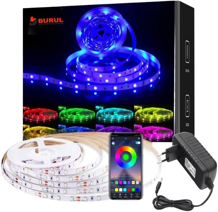 Alternative view of 256 Renk Bluetooth APP Kontrol Renk Değiştiren RGB Şerit Led Işık Seti SB-6547 (2.5 Metre)