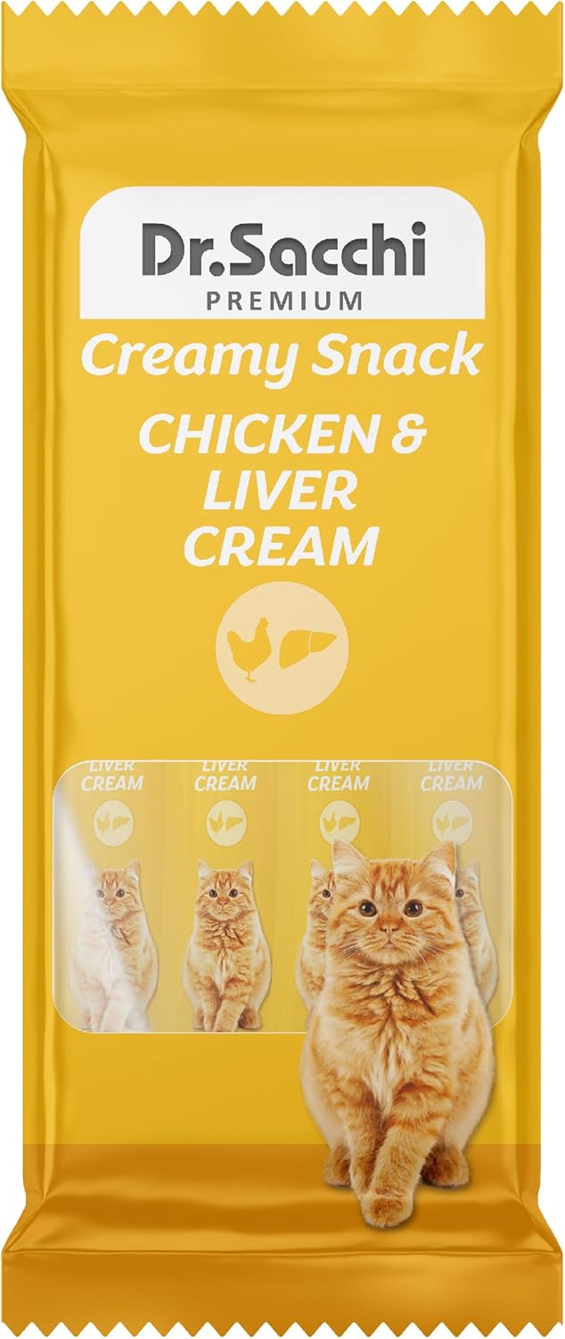 Dr.Sacchi Kedi Ödül Sıvı Chicken & Liver Kedi Maması, 4'lü