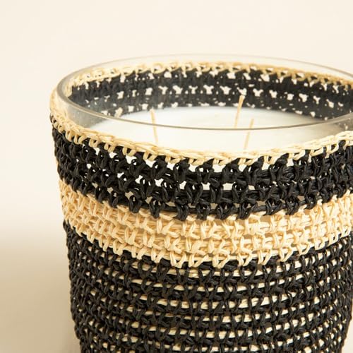 & Tığ İşi Kokulu Mum 12x13 cm Siyah