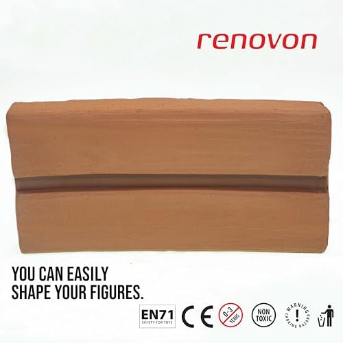 Seramik KİL Hamuru,Kırmızı/TerraCotta 1000 gr(1 KG) Fırınlamaya Gerek Olmayan Güzel Sanatlar Figür heykel Modelleme Oyun ve sınıfları için toksik olmayan doğal Kil