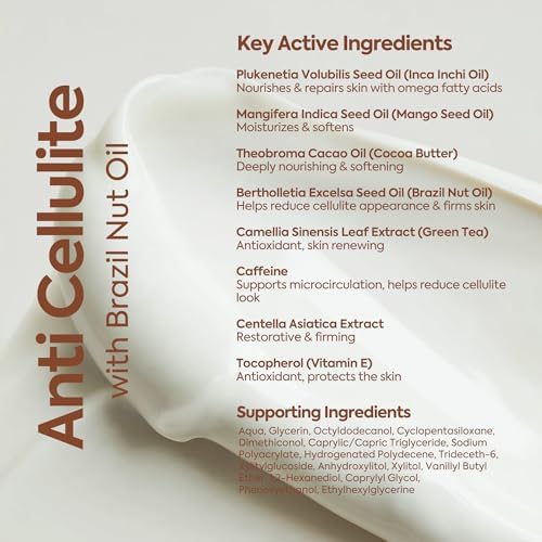Alternative view of Selülite Karşı Mükemmel Koruma - Brezilya Fındığı Yağlı Anti Selülit Kremi | Bacak, Basen ve Kalça Sıkılaştırıcı Krem | Dermatolojik Olarak Test Edilmiştir, 100 ml
