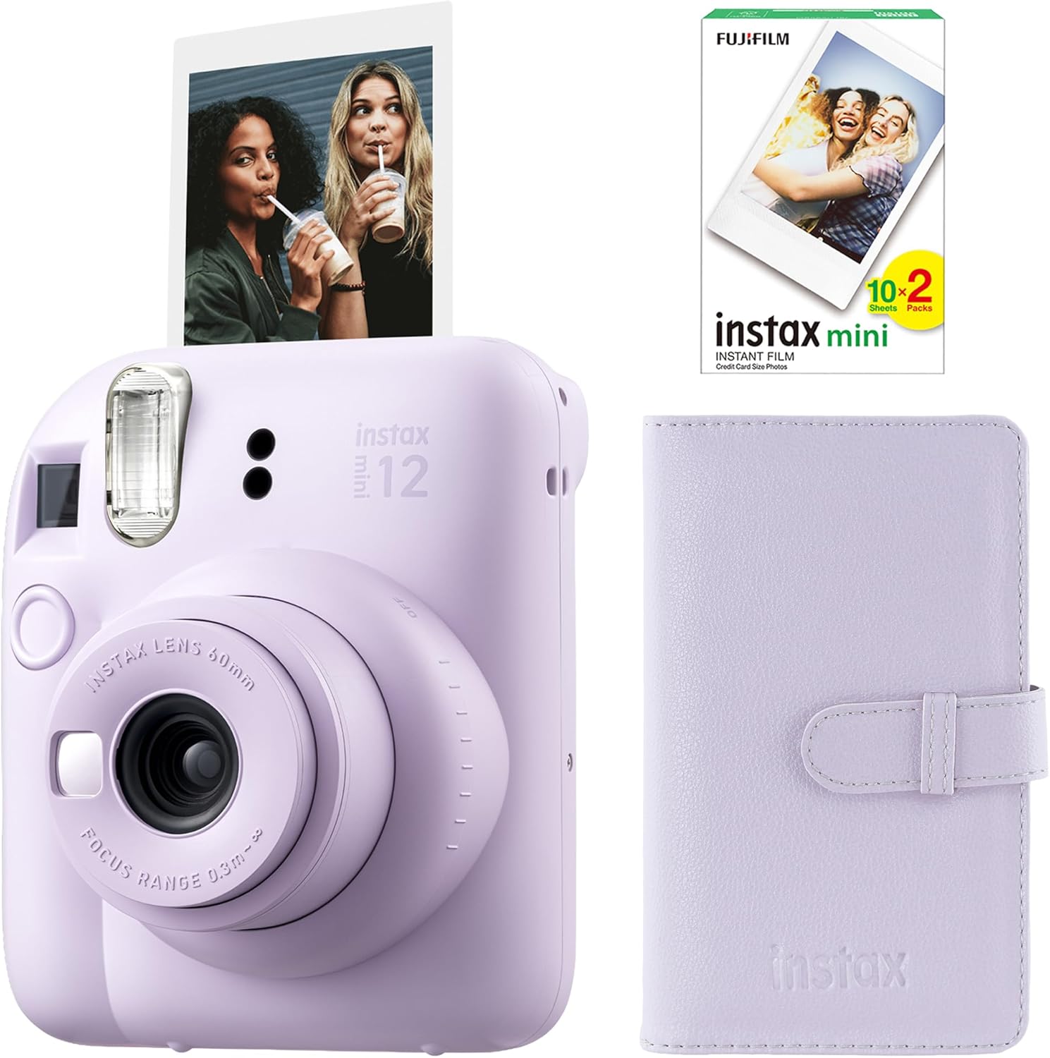 mini 12 Lila Fotoğraf Makinesi-20'li Film ve Laporta Albüm Seti