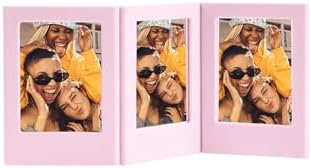 Mini Film Uyumlu Pembe 3'lü Mıknatıslı Fotoğraf Çerçeve Seti