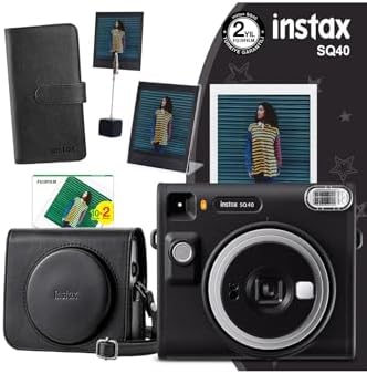 Alternative view of SQ40 Siyah Fotoğraf Makinesi 20li Kare Film Deri Kılıf Albüm Pleksi Çerçeve ve Kıskaçlı Stand