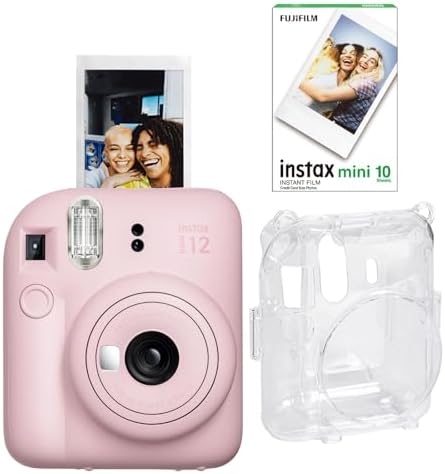 mini 12 Pembe Fotoğraf Makinesi-10'lu Film ve Şeffaf Kılıf Seti