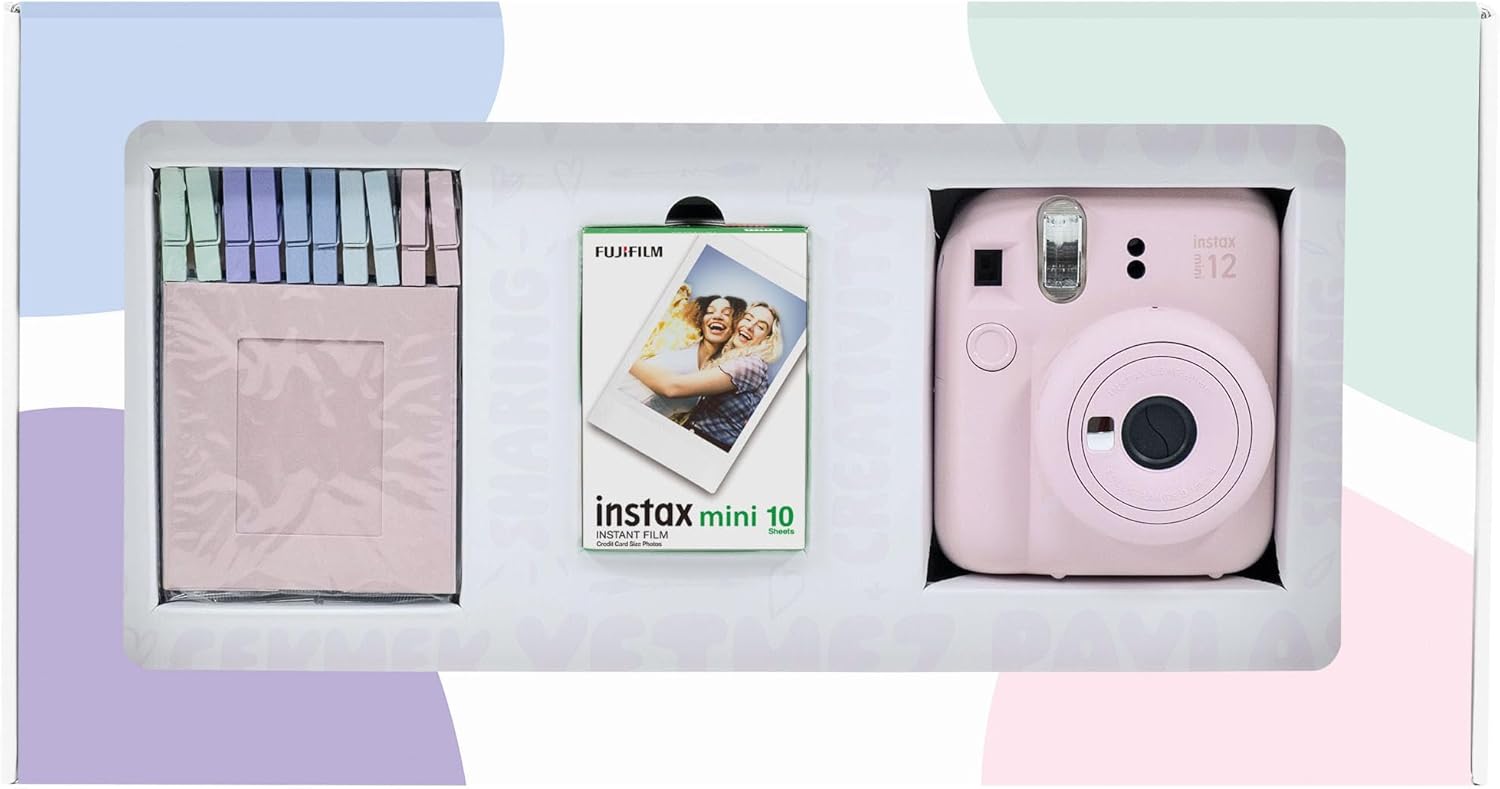 Alternative view of mini 12 Pembe Fotoğraf Makinesi 10'lu Film ve Mandal Bundle Box