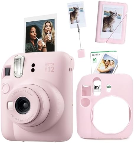Alternative view of mini 12 Pembe Fotoğraf Makinesi-10'lu Film-Kıskaçlı Stand-Mini Albüm ve Silikon Kılıf Seti