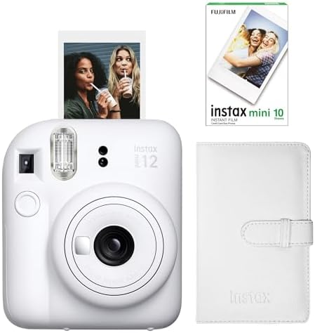 mini 12 Beyaz Fotoğraf Makinesi-10'lu Film ve Laporta Albüm Seti