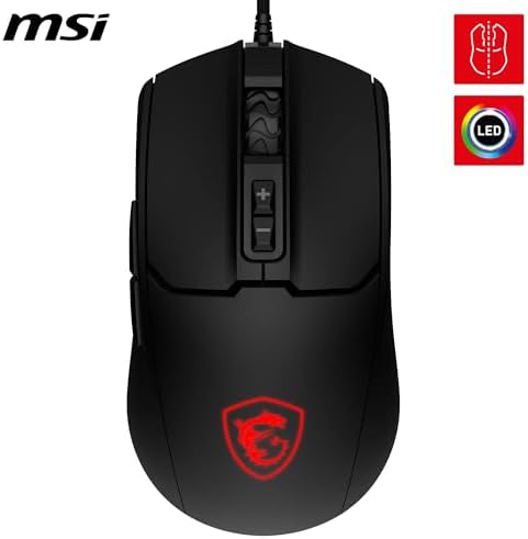 MSI GG FORGE GM100 GAMING MOUSE MAX 6400 DPI 108GR 1,5m KABLO OPTIK SENSOR MICRO SWITCH RGB LED OYUNCU FARESI