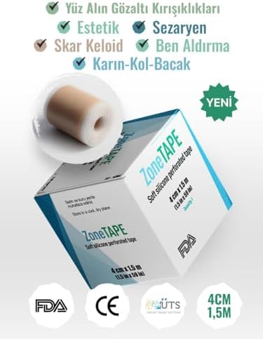 ZoneTAPE Soft Silikon Bant 4cmx1.5mt -Estetik Operasyon- Karın Germe- Sezaryen-Yanık-Ben Aldırma