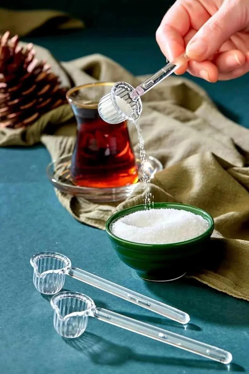 Alternative view of 3 Adet Mika Plastik Şeker ve Tuz Kaşığı, 3'lü Sunum Kaşığı Seti Mika Plastik