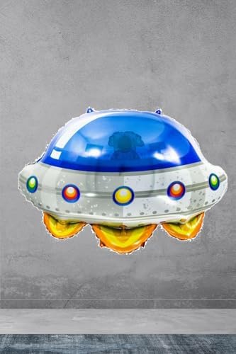 Alternative view of Uçan Daire Ufo Şekilli Uzay Konsept Doğum Günü Balonu