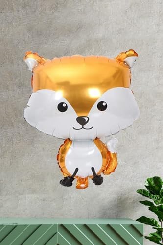 Tilki Şeklinde Folyo Balon Woodland Konsept Doğum Günü Balonları