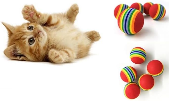 Alternative view of 2 ADET GÖKKUŞAĞI RENKLI KEDI KÖPEK OYUN TOPU