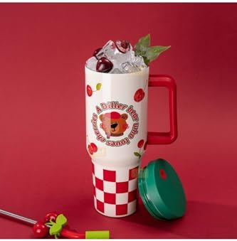 1200ml Sevimli Hayvanlar Tumbler Pipetli/Pipetsiz Kulplu Paslanmaz Çelik Termos