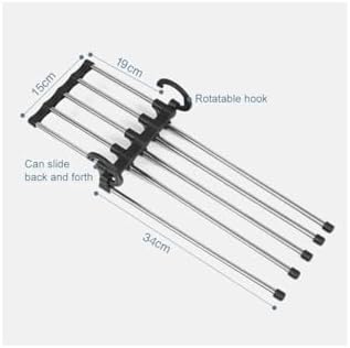 Pantolon Askısı Hareketli Dolap İçi 2 Katlı Katlanabilir 5'li,Pantolon,Kravat,Etek,Şal,Elbise İçin Organizer Askı