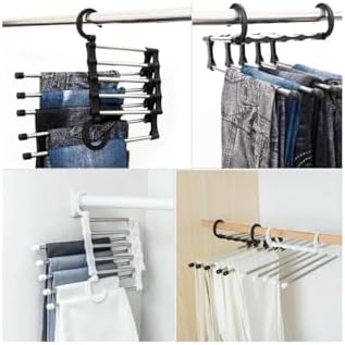 Alternative view of Pantolon Askısı Hareketli Dolap İçi 2 Katlı Katlanabilir 5'li,Pantolon,Kravat,Etek,Şal,Elbise İçin Organizer Askı