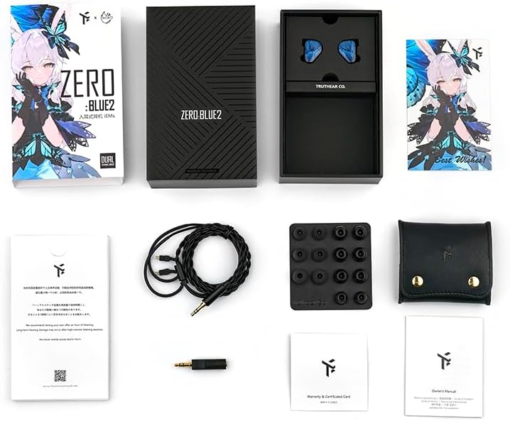 x Crinacle Zero BLUE 2 Sahne, Stüdyo veya Odyofil için Çift Sürücülü Kulak içi, In-Ear Kablolu Monitör Kulaklık
