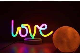 Alternative view of Işık kasabası(104) LOVE Neon ve Küre Gece Lambası, 3D,yazılı konsept Renkli