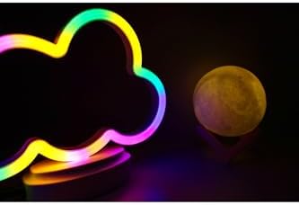 Alternative view of Işık kasabası(106) Neon Bulut Ve 3d Led Sarı Küre Gece Lambası Sarı