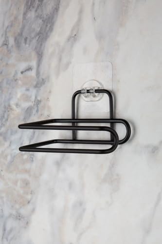 Alternative view of Yapışkanlı Metal Kağıt Havluluk & WC Kağıtlığı – Deliksiz, Mat Siyah, Paslanmaz Çelik, Duvara Monte, Şık ve Dayanıklı, Mutfak ve Banyo İçin Pratik Kullanım (Wc Kağıtlığı)