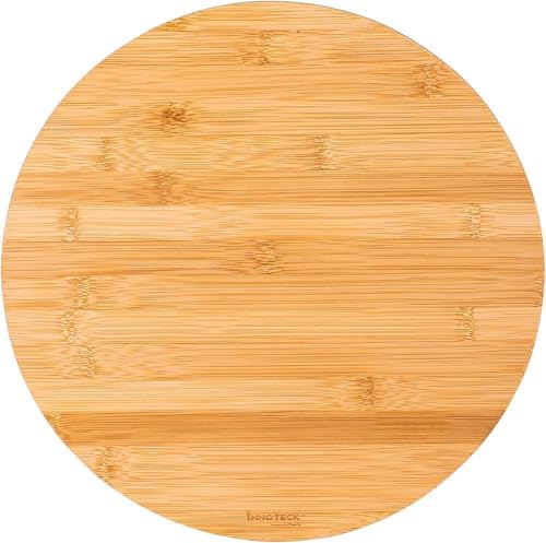 Alternative view of 360° Dönebilen 34 Cm Bambu Ahşap Pizza, Peynirebilen ve Sunum Tepsisi – Çok Amaçlı Döner Servis Tahtası, Çerezlik & Sunumluk, Şık ve Dayanıklı Ahşap Sunum Ürünü (Klasik)