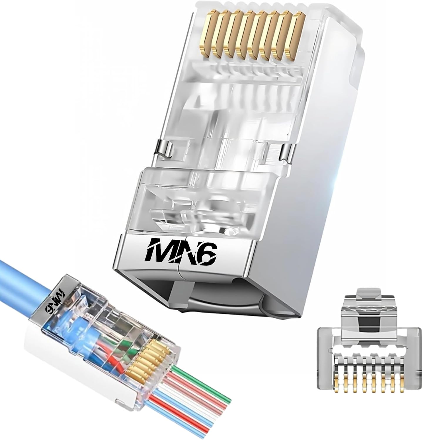 MN6 M117XF Cat6 jack/35 Adet-Metal EZ/Yeni Nesil rj45 cat6-8P/8C AÇIK UÇLU/Cat6 Konnektör (Metal EZ jack, 35)