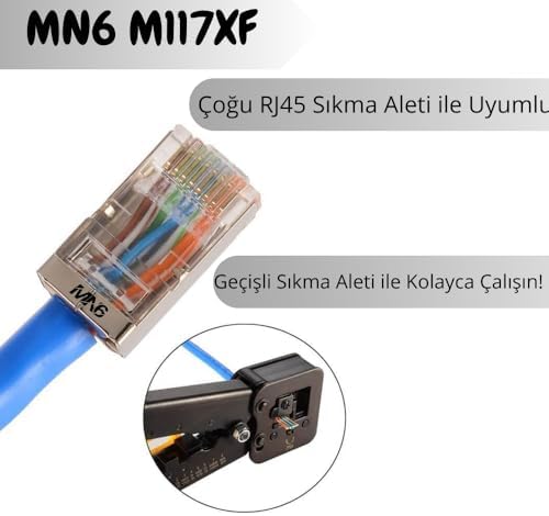 Alternative view of MN6 M117XF Cat6 jack/35 Adet-Metal EZ/Yeni Nesil rj45 cat6-8P/8C AÇIK UÇLU/Cat6 Konnektör (Metal EZ jack, 35)