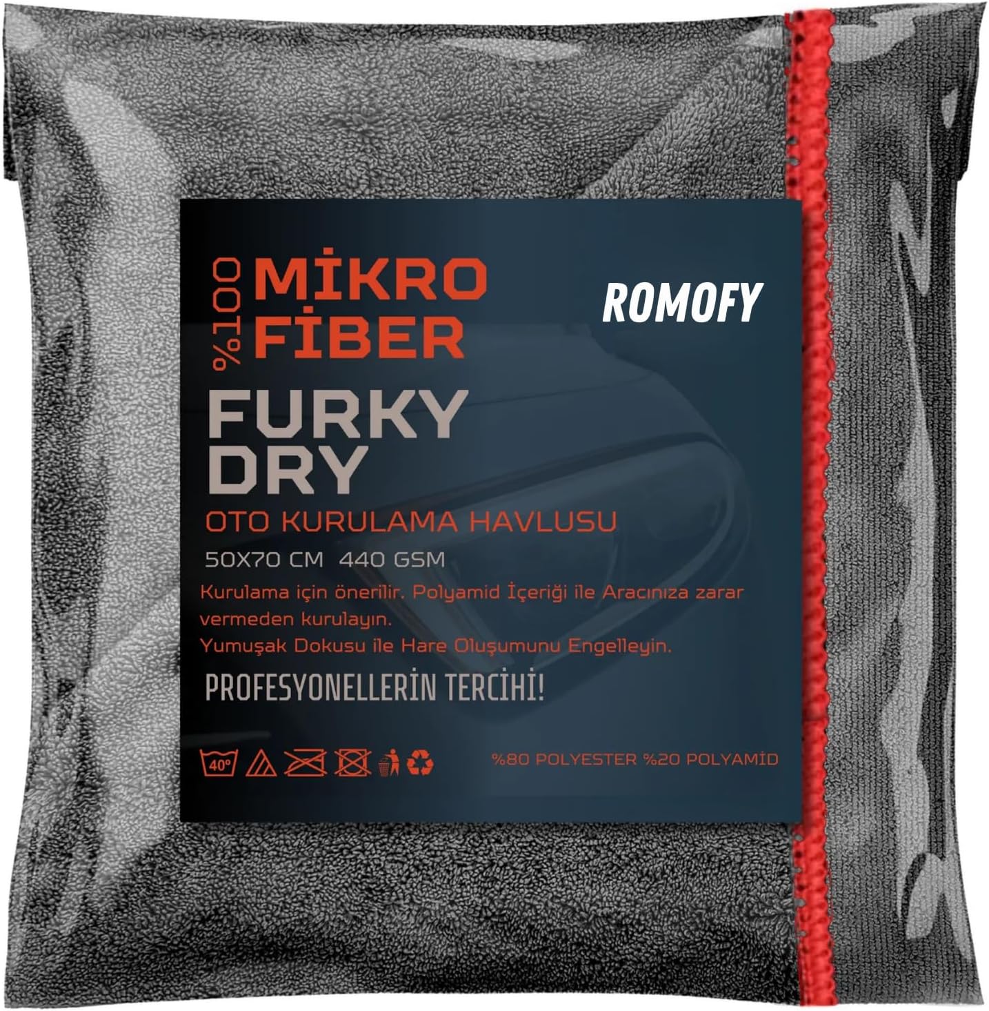 Mikrofiber Oto Kurulama Bezi - Süper Emici Araç Kurulama Havlusu - Araba Temizlik Yıkama ve Kurulama Havlusu - 440 GSM | 50x70 Cm