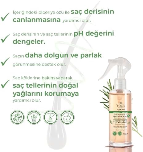 Alternative view of YOON Biberiye Özlü Saç Dökülme Önleyici & Sağlıklı Hızlı Uzama, 7 Doğal Aktifli, 3'lü Saç Bakım Seti