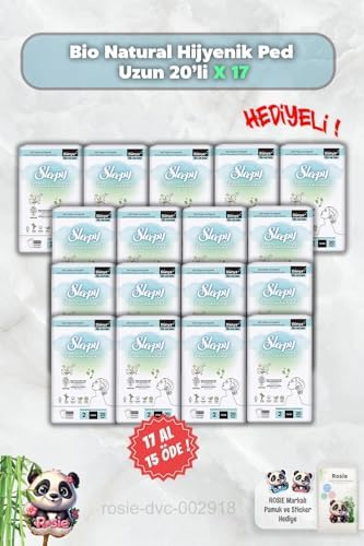 17 AL 15 ÖDE Hijyenik Ped Uzun 20'li Bio Natural ve Rosie
