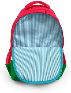 Alternative view of Üç Bölmeli Okul Sırt Çantası, Kırmızı Yeşil Karpuz Desenli, Polyester, 18.5 Litre, Ortopedik, 31x15x40 cm