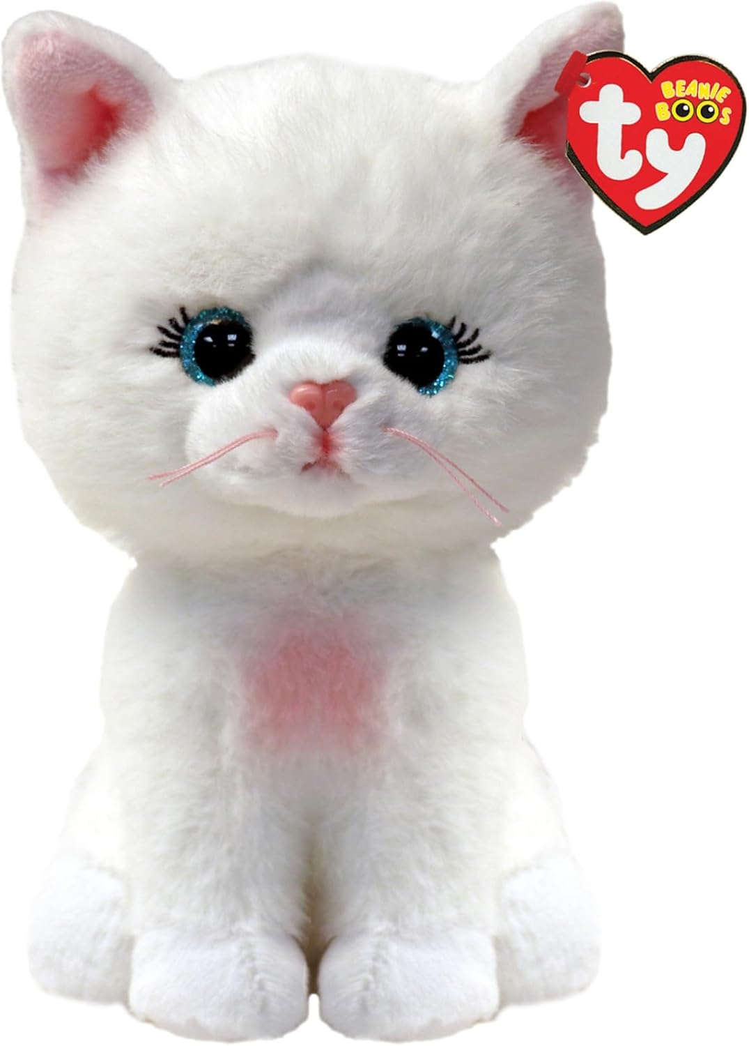 TY Beanie Boos - Amelia Büyük Mavi Gözlü Kedi ve Parıltılı - Büyük Parlak Gözlü Peluş - 15 cm - T37377