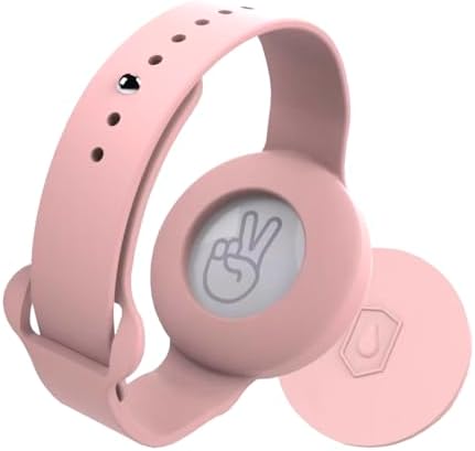 Buff TagSafe Çocuk Bileklik Silikon AirTag Uyumlu Kılıf Saat Hafif Su Geçirmez (Pembe)