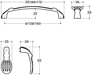 Alternative view of 4485 Modern Kulp Siyah Renk 128 Mm Siyah Tek Ebat Ssy4485 0128 Al6