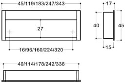 2163 Rose Renk Gömme Kulp 224 Mm Renksiz Tek Ebat Ssy2163 0224 Al6-Al6