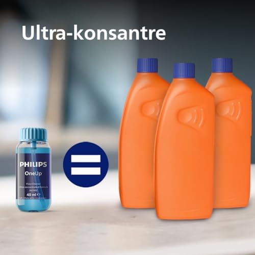 OneUp Zemin Temizleyici – Elektrikli Mop Performansını Optimize Eder, Kolay ve Hassas Dozlama Sağlar, 40 Kullanıma Kadar Ultra Konsantre, 3 Deterjan Şişesini Değiştirir (XV1892/02)