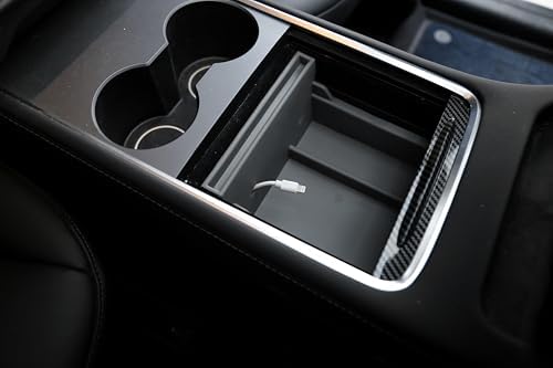 Alternative view of Model Y ile Uyumlu Orta Konsol Saklama Kabı Kutusu Düzenleyecisi V1