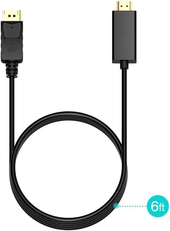 1843 1.8 Metre Displayport To Hdmi Çevirici Dönüştürücü Adaptör Kablosu 24 Ayar Altın kaplama giriş uçları Yüksek kaliteli