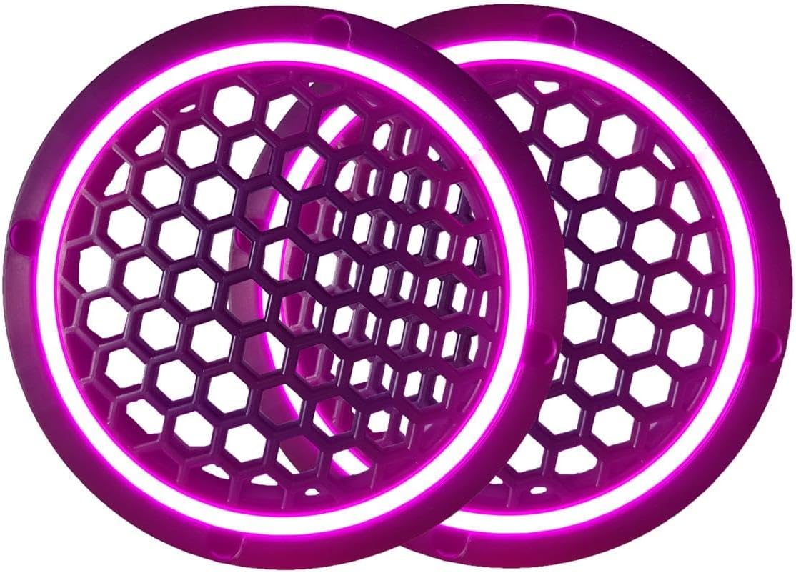Neon Işıklı 16 cm Hoparlör ve Midrange Kapağı - 2 Adet - Mor