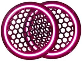 Neon Işıklı 16 cm Hoparlör ve Midrange Kapağı - 2 Adet - Pembe