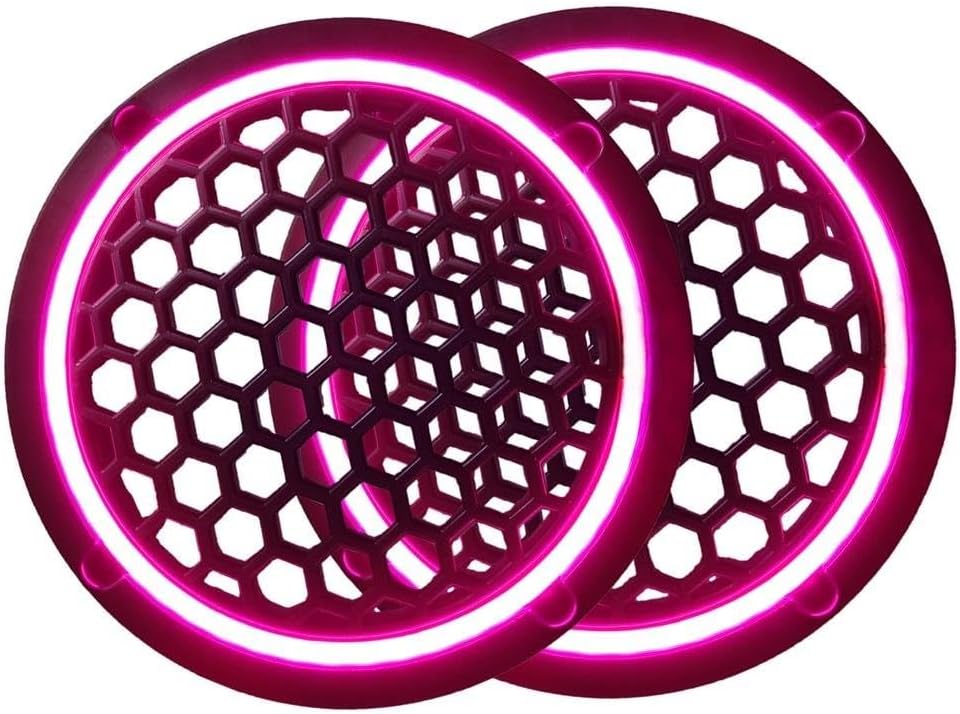 Alternative view of Neon Işıklı 16 cm Hoparlör ve Midrange Kapağı - 2 Adet - Pembe