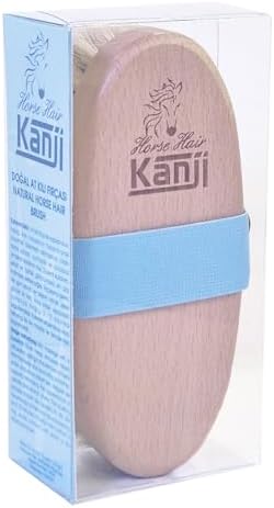 Alternative view of %100 Doğal At Kılı Masaj ve Kuru Fırçalama için Bebe Mavi Kemerli Vücut Peeling Selülit Fırçası