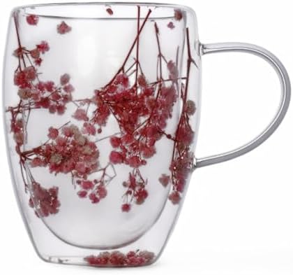 Alternative view of 350ml Çift Cidarlı Çiçekli Kupa – Dayanıklı Çift Katmanlı Cam Çay & Kahve Kupası | Şık ve Ergonomik Tasarım