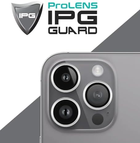 Uyumlu IPG ProLENS Şeffaf Kamera Lens Koruyucu – HD Netlik, Çizilmez Alumina Silikat Temperli Cam, Şeffaf Halkalı Bireysel Lens Kapağı (15 Pro/Pro Max)