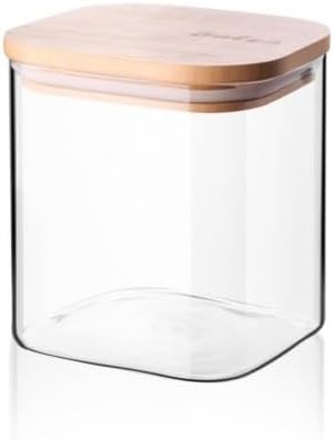 450ml Sızdırmaz Vakumlu Bambu Kapaklı Borosilikat Cam Kavanoz – Hava Geçirmez & Dayanıklı Gıda Saklama Kabı (10cm x 10cm)
