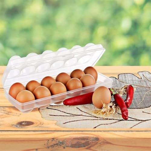 12 li Şeffaf Kapaklı Kilitli Yumurta Saklama Kabı Kutusu Aparatı
