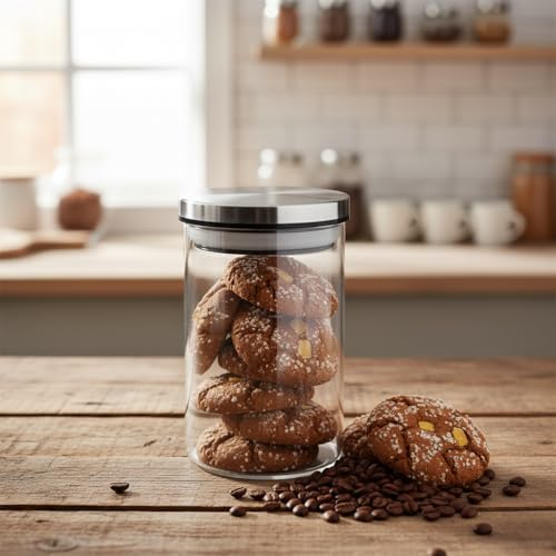 450ml Vakumlu Metal Kapaklı Borosilikat Cam Kavanoz (8.5cm*12cm) 1 Adet
